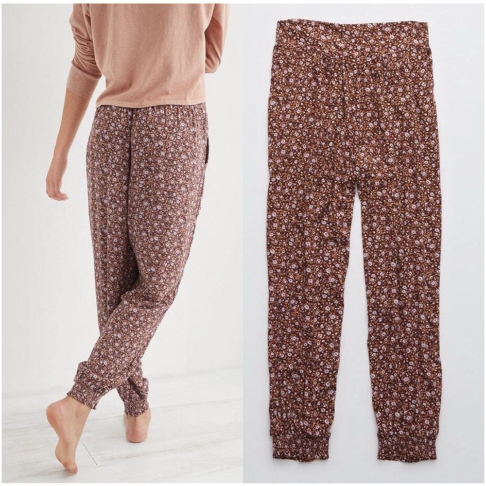 AERIE Homebody Jogger Pant In Mauve Floral